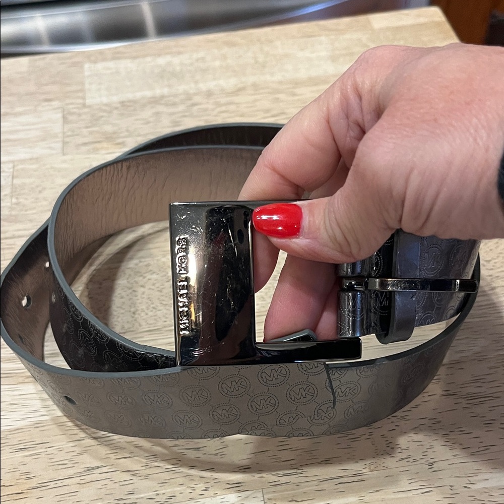 Michael Kors Black Embossed Belt